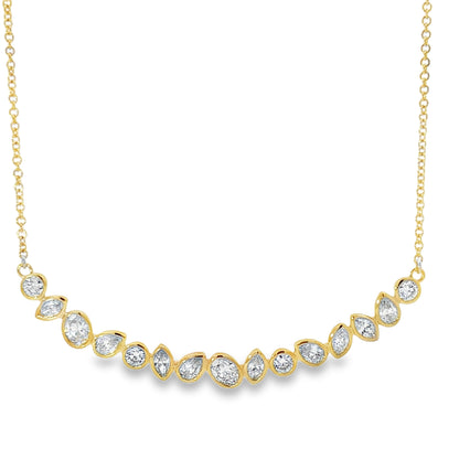 18KY MIXED DIAMOND SHAPE NECKLACE