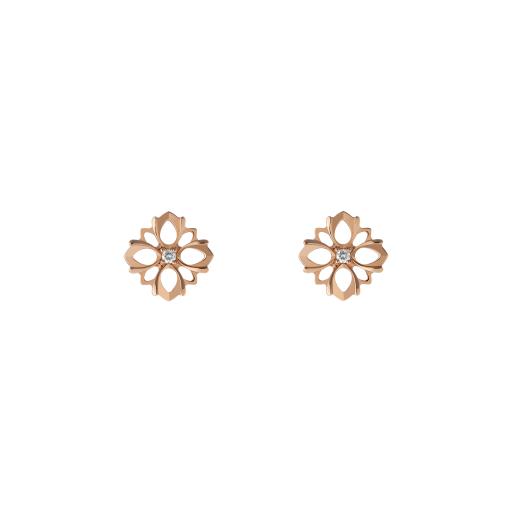 18KR GUCCI FLORA DIAMOND ACCENT STUD EARRINGS