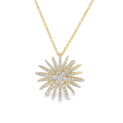 18KY DIAMOND STARBURST NECKLACE