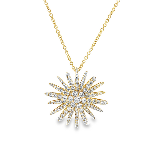18KY DIAMOND STARBURST NECKLACE