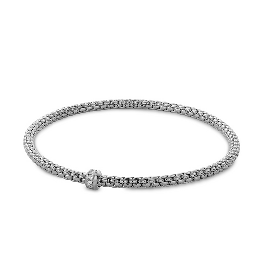 HULCHI BELLUNI 18KW DIAMOND STATION STRETCH BRACELET