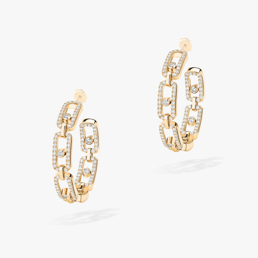 18KY MOVE LINK HOOP EARRINGS