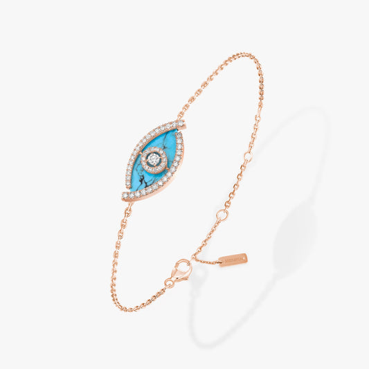 18KR & TURQUOISE LUCKY EYE BRACELET