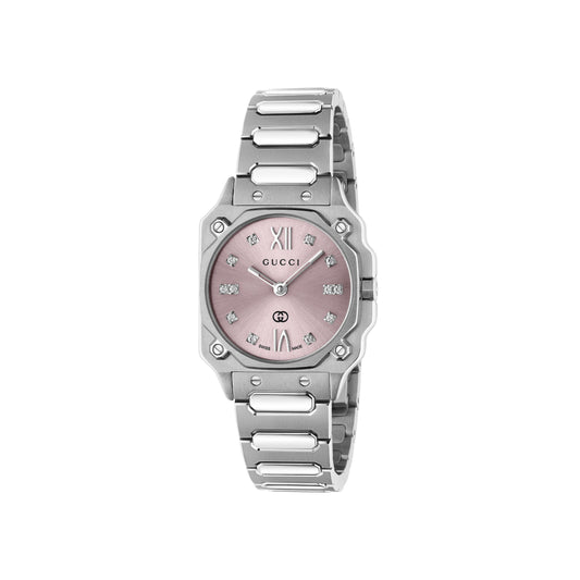 24MM SS G-FLAT PINK DIAMOND DIAL