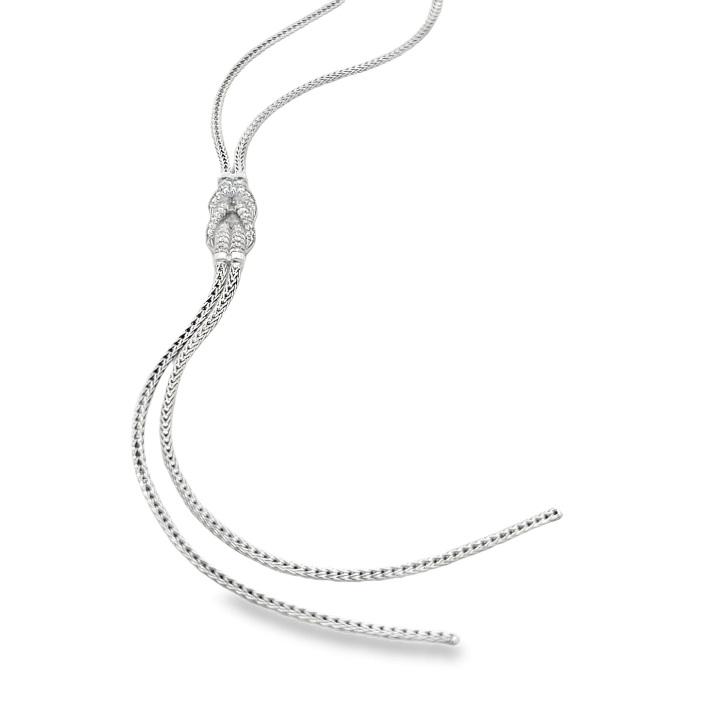 SS DIAMOND LOVE KNOT Y NECKLACE