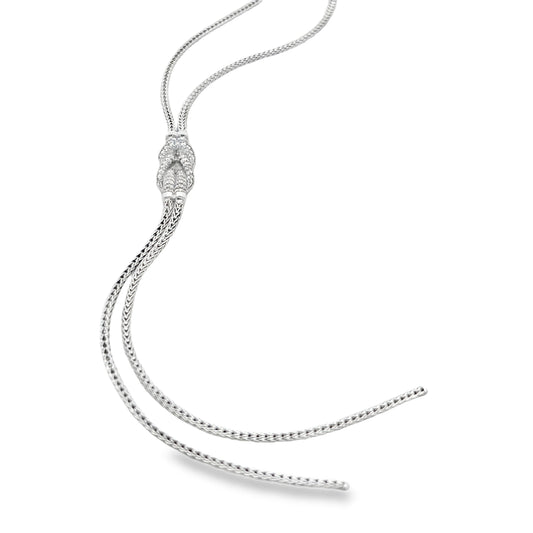 SS DIAMOND LOVE KNOT Y NECKLACE