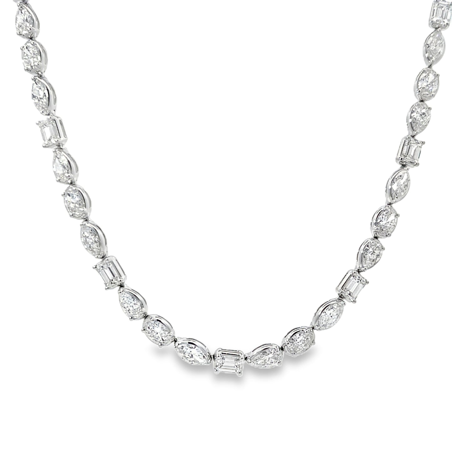 RAHAMINOV 18KW MIXED SHAPE DIAMOND NECKLACE