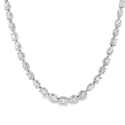 RAHAMINOV 18KW MIXED SHAPE DIAMOND NECKLACE