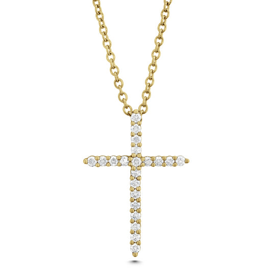 18KY DIAMOND CROSS PENDANT ON CHAIN