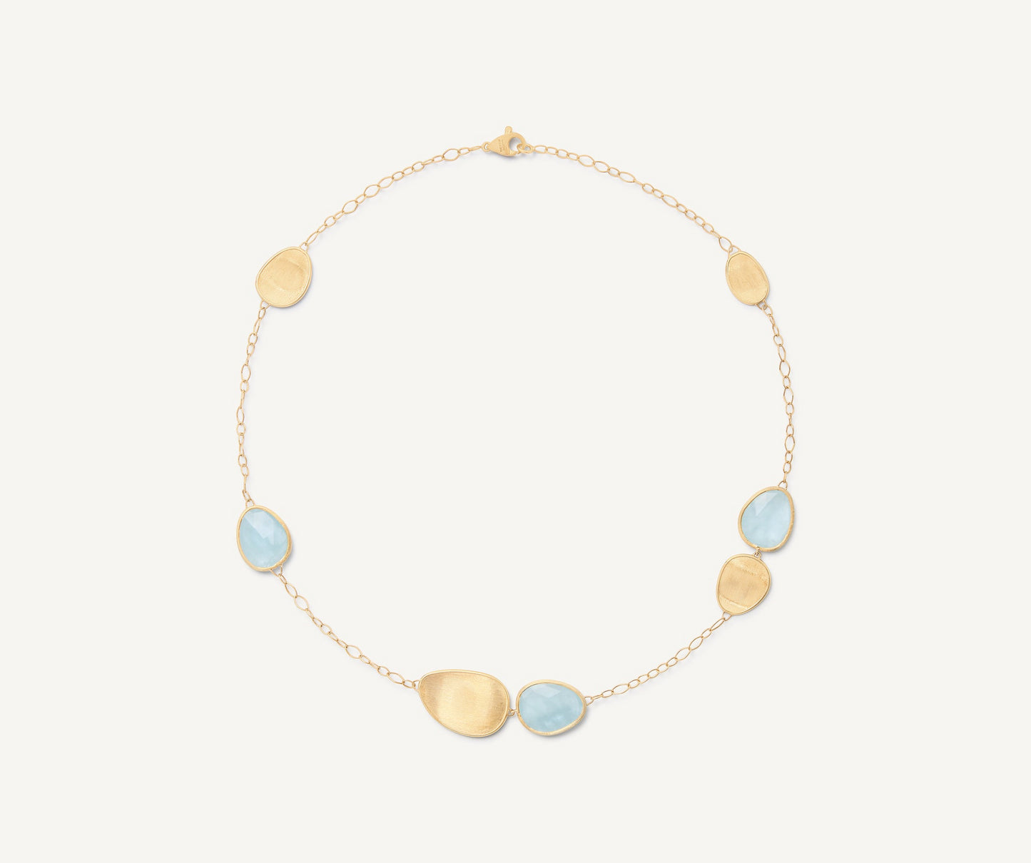 18KY LUNARIA AQUAMARINE NECKLACE