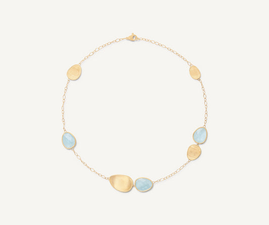 18KY LUNARIA AQUAMARINE NECKLACE