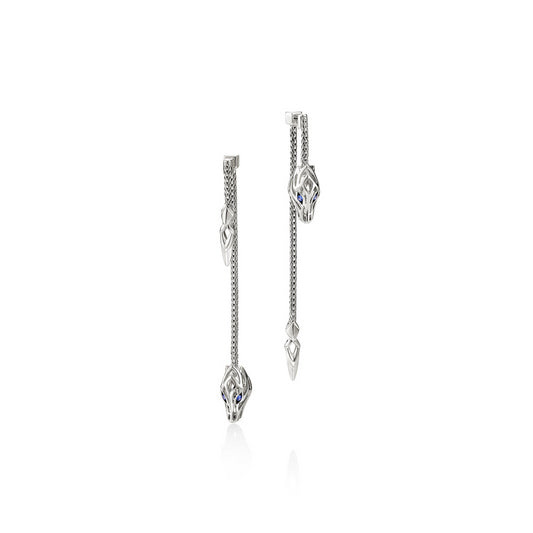 SILVER NAGA DROP EARRINGS