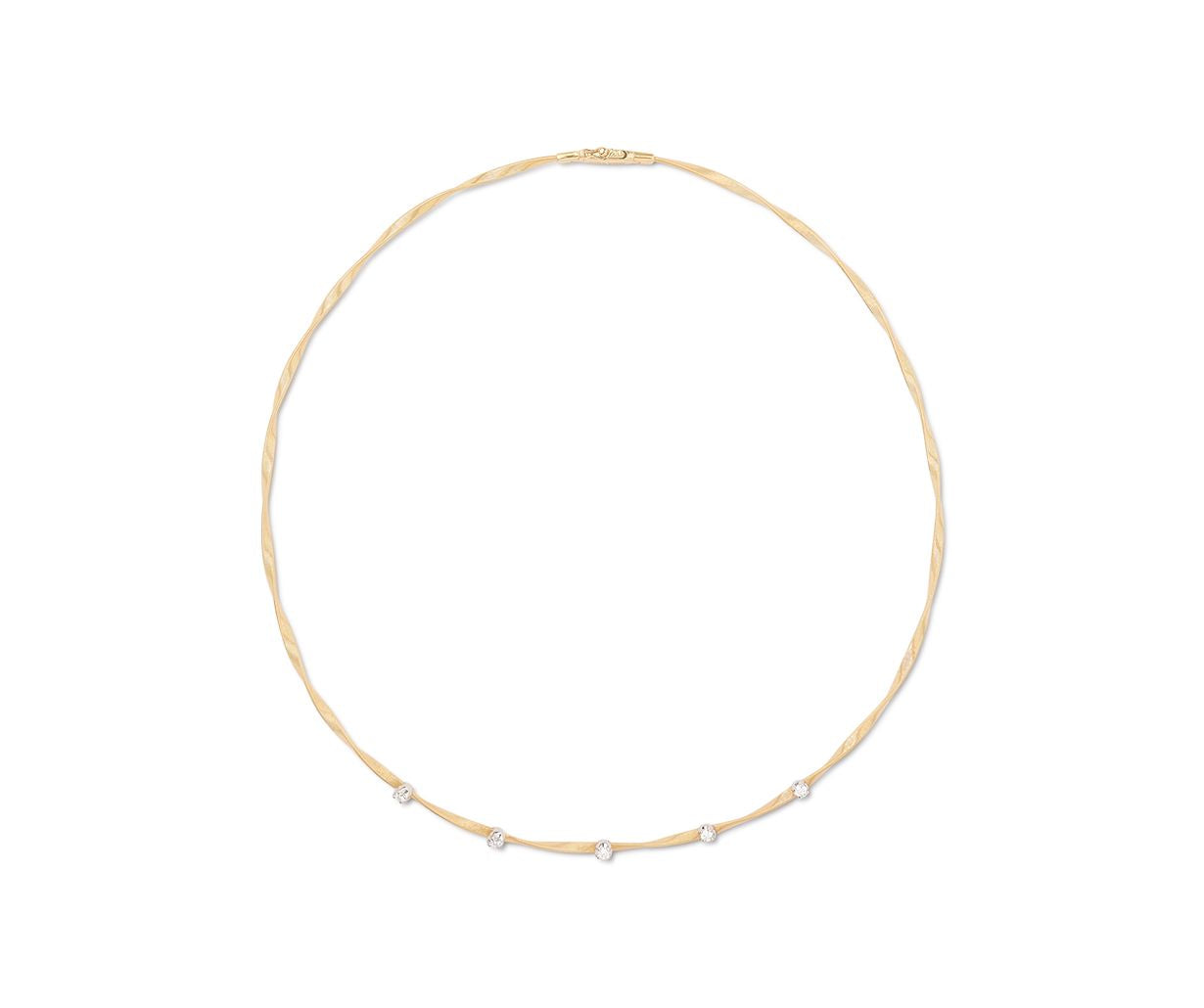 18KY MARRAKECH COIL DIAMOND STATION NECKLACE