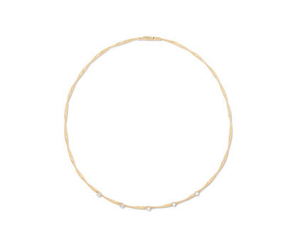 18KY MARRAKECH COIL DIAMOND STATION NECKLACE