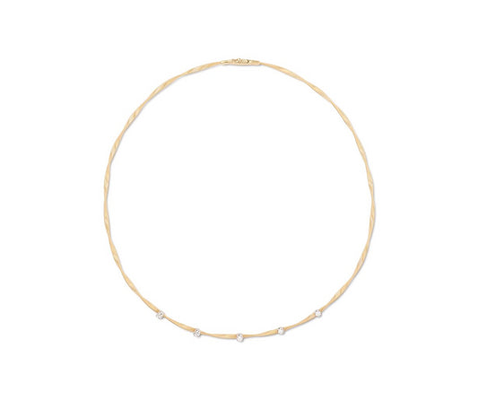 18KY MARRAKECH COIL DIAMOND STATION NECKLACE