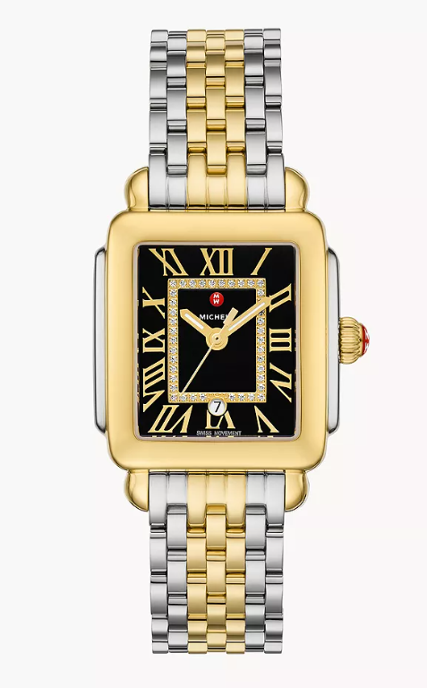 31MM 18K GOLD PLATED TWO TONE DIAMOND DIAL WATCH