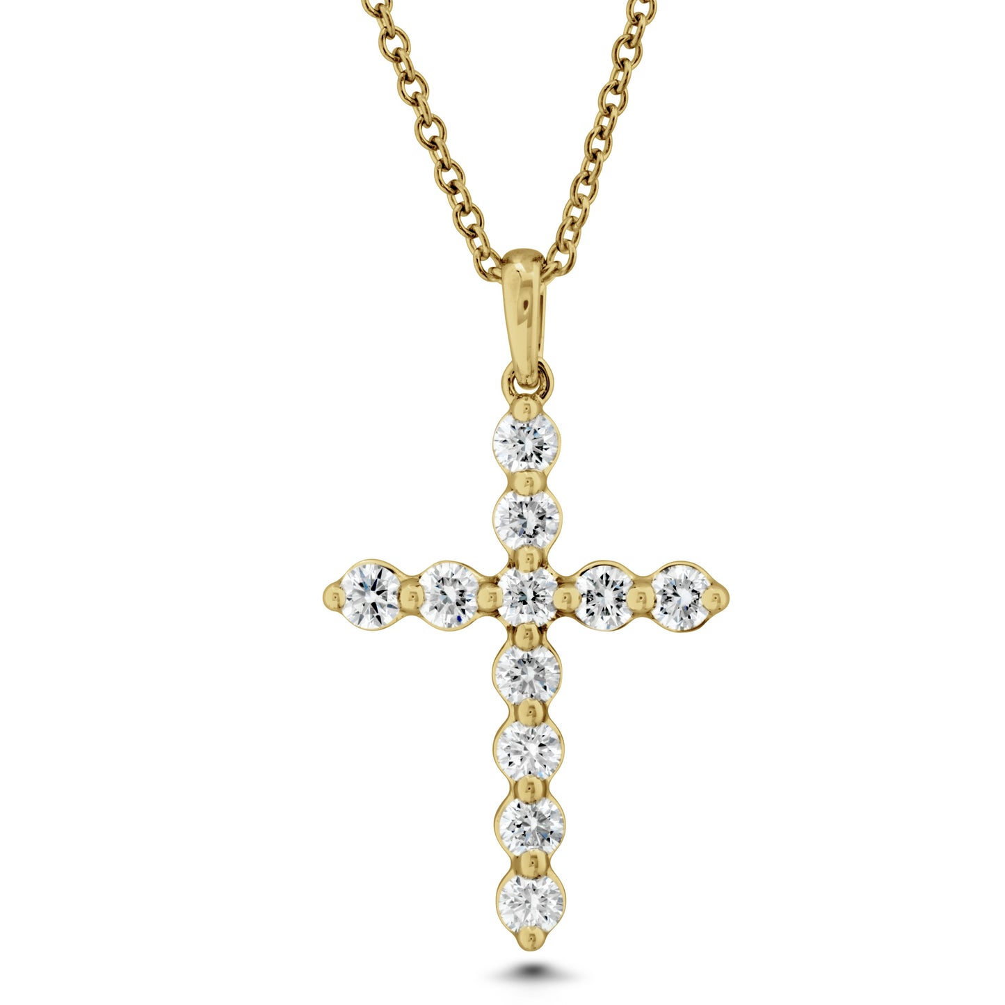18KY DIAMOND CROSS PENDANT ON CHAIN