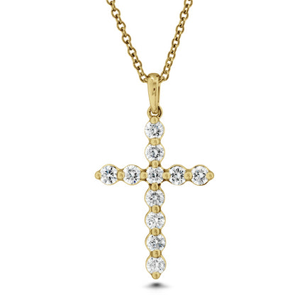 18KY DIAMOND CROSS PENDANT ON CHAIN