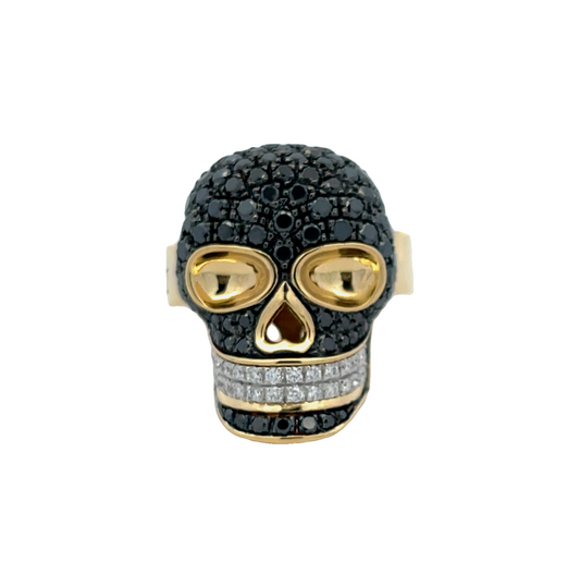 18KWY LIMITED EDITION BLACK DIAMOND SKULL RING