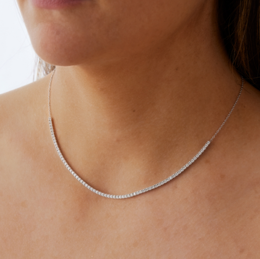 18KW 1.26CTW DIAMOND UNIFORM LINE NECKLACE