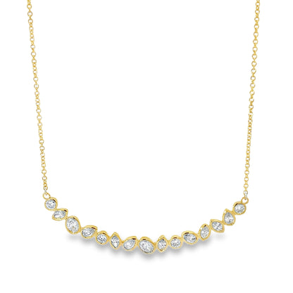 18KY MIXED DIAMOND SHAPE NECKLACE