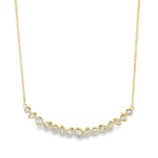18KY MIXED DIAMOND SHAPE NECKLACE