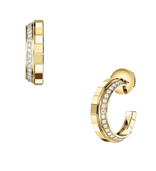 18KY PETITE DIAMOND ICE CUBE HOOPS