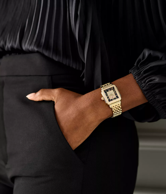 31MM 18K GOLD PLATED TWO TONE LIMITED EDITION DECO MADISION MID DIAMOND WATCH