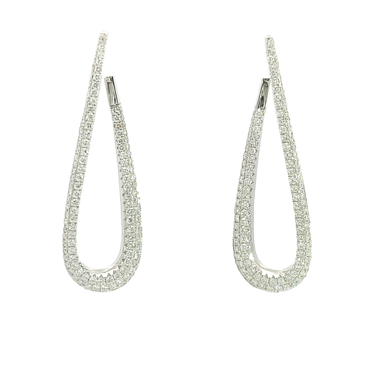 18KW DIAMOND TEAR DROP EARRINGS