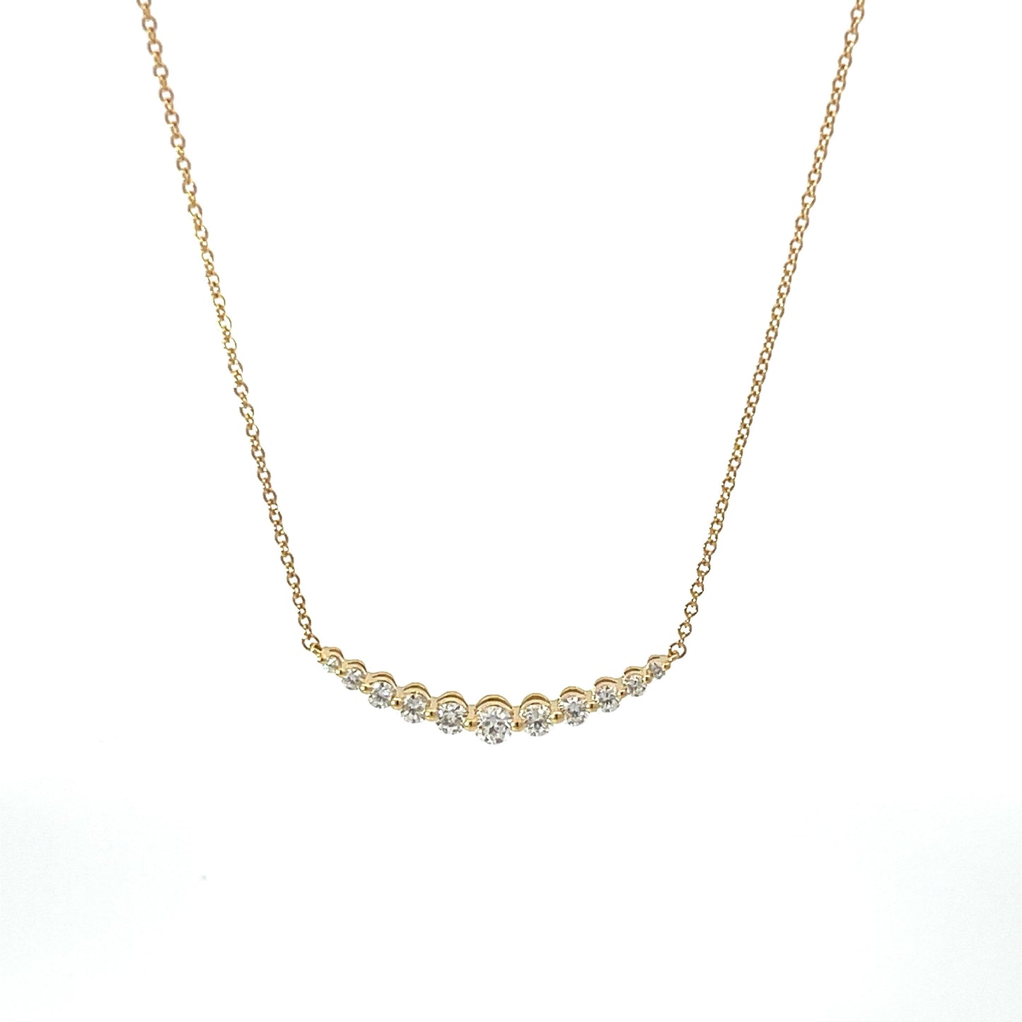18KY DIA SMILE NECKLACE .61TWT