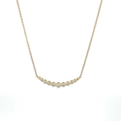 18KY DIA SMILE NECKLACE .61TWT