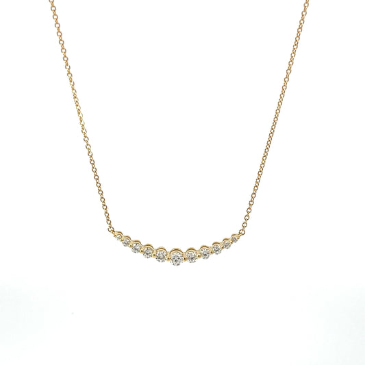 18KY DIA SMILE NECKLACE .61TWT