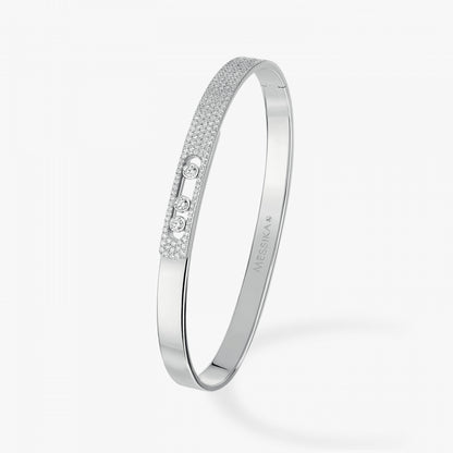 18KW MOVE NOA SEMI PAVE BANGLE SM