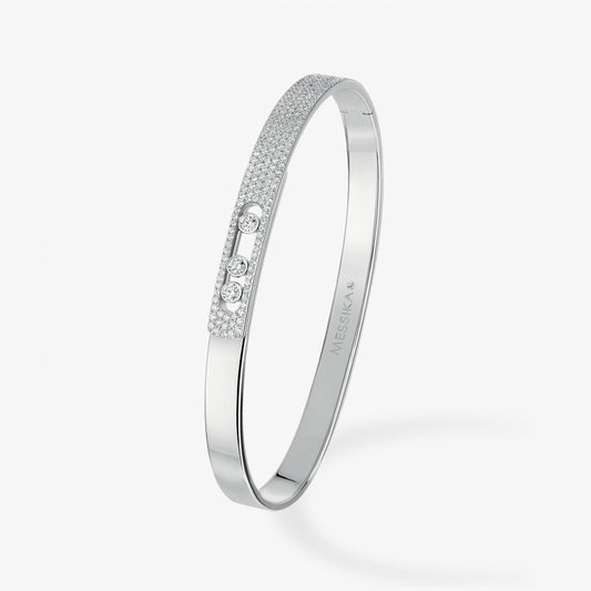 18KW MOVE NOA SEMI PAVE BANGLE SM