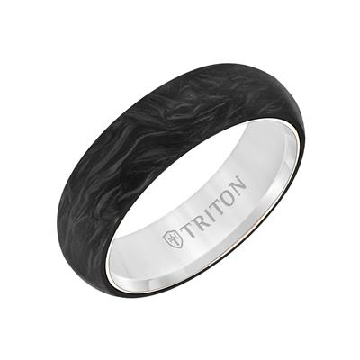 6MM FLAT EDGE FORGED CARBON BAND