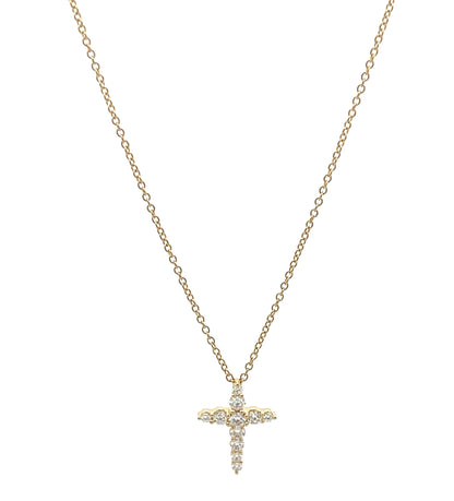 18KY DIAMOND CROSS PENDANT
