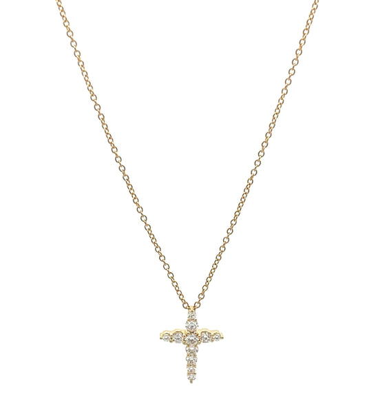 18KY DIAMOND CROSS PENDANT