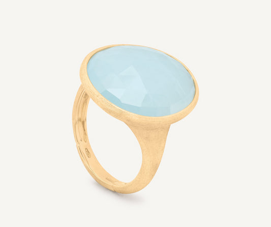 18KY LUNARIA AQUAMARINE COCKTAIL RING