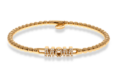 HULCHI BELLUNI 18KY DIAMOND MOM TRESORE STRETCH BRACELET