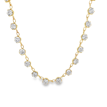 RAHAMINOV 18KY ROUND DIAMOND STATION NECKLACE