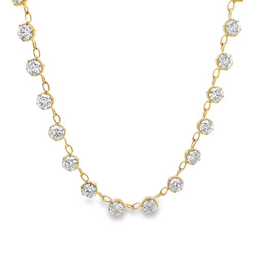 RAHAMINOV 18KY ROUND DIAMOND STATION NECKLACE