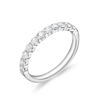 PETITE PLATINUM DIAMOND HALFWAY BAND