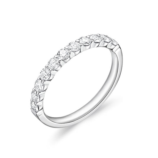 PETITE PLATINUM DIAMOND HALFWAY BAND
