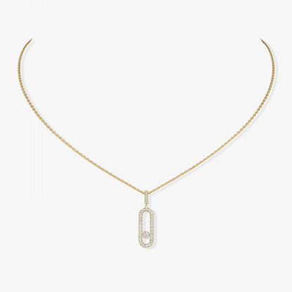 18KY MOVE UNO PAVE LM NECKLACE