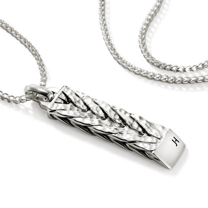 STERLING SILVER BOLD HAMMERED PENDANT WITH CHAIN