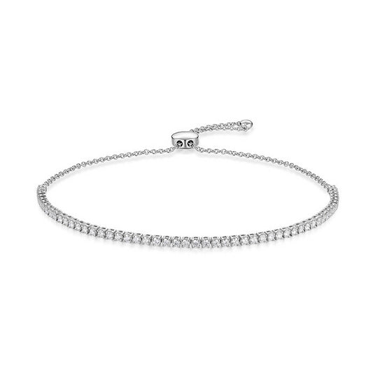 18KW DIAMOND STRAIGHT LINE BOLO BRACELET