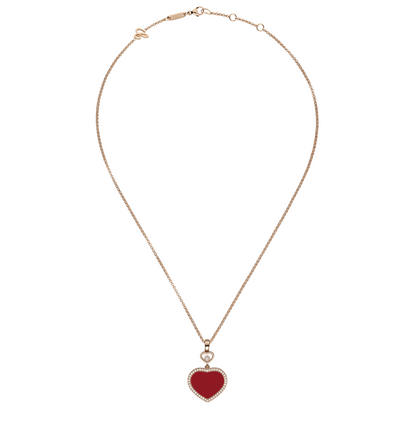 18KR HAPPY DIAMOND RED STONE PENDANT