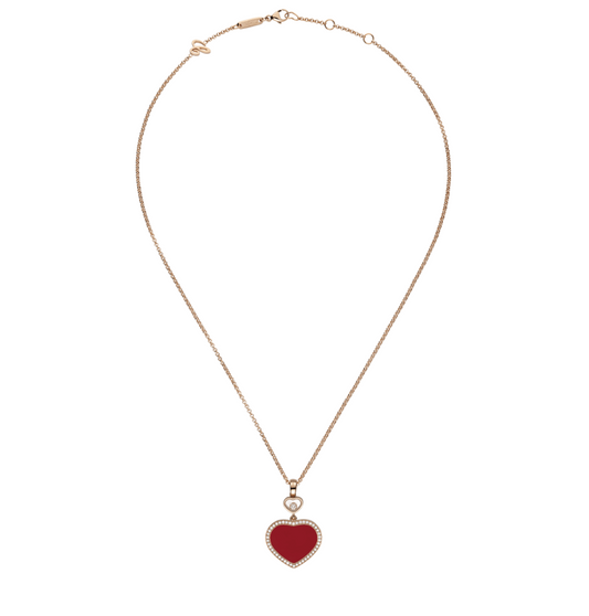 18KR HAPPY DIAMOND RED STONE PENDANT