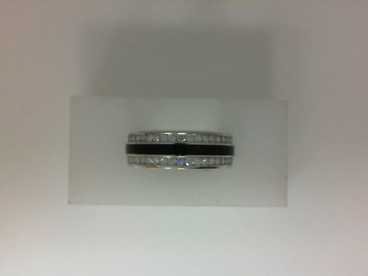 7MM 14KW & BLACK CERAMIC DIAMOND BAND