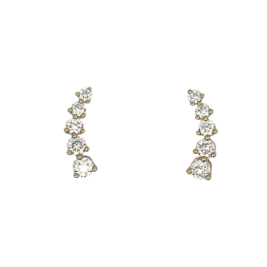 18YG DIAMOND CLIMBER EARRINGS